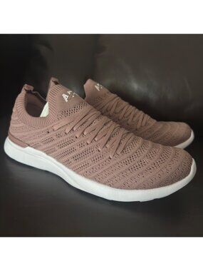APL Techloom Wave Mens Running Shoes Size 10.5 Dusty Rose Knit Upper Lightweight